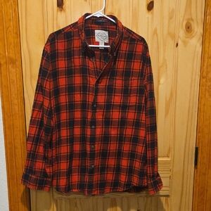 St. John's Bay Red and Black Plaid Shirt